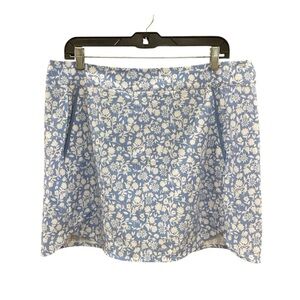 Vineyard Vines Floral Skort Blue and White Size Large Preppy Stretchy Summer